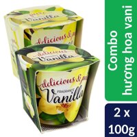 Combo 2 Ly nến thơm khử mùi Bartek Vanilla 100g - hương hoa vani, nến thơm phòng, thư giãn, không khói