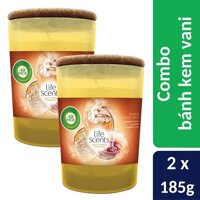 Combo 2 Ly nến thơm khử mùi Air Wick Vanilla Bakery Treat 185g - bánh kem vani, nến thơm phòng, thư giãn, không khói