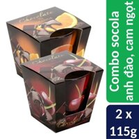 Combo 2 Ly nến thơm tinh dầu Bartek 115g - sôcôla anh đào, cam ngọt