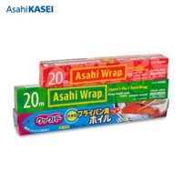 Combo 2 Màng bọc thực phẩm Nhật Bản Asahi Wrap (22cm 20m và 30cm 20m) và Màng nhôm không dính Asahi Cookper 30cm 3m