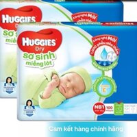 Combo 2 Miếng Lót Sơ Sinh Huggies Dry Newborn 1-100 (100 Miếng)