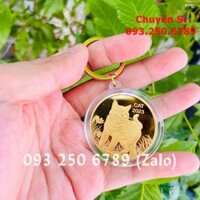 Combo 2 Móc treo chìa khóa Đồng Xu Hình Con Mèo Úc vàng bạc lì xì Tết Quý Mão - XU VÀNG  MÓC KHÓA