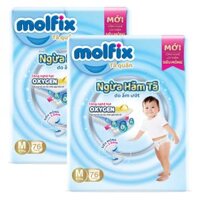 Combo 2 Molfix tã quần Oxygen size M 76 Ultra