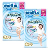 Combo 2 Molfix tã quần Oxygen size XL 62 Ultra