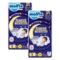 Combo 2 Molfix tã quần Sweet Dreams size L (40+4) Jumbo