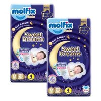 Combo 2 Molfix tã quần Sweet Dreams size M (46+4) Jumbo