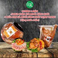 Combo 2 Món 500gr Chân Giò Muối Xông Khói và Nửa Con Gà Muối Xông Khói Thịnh Trang-Tặng Nước Chấm