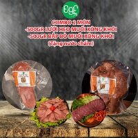 Combo 2 Món 500gr Lưỡi Heo Muối Xông Khói và 500gr Bắp Bò Muối Xông Khói-Tặng Nước Chấm - Evergreen Foods