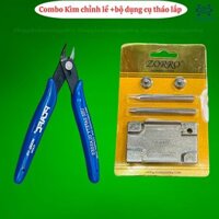 Combo 2 món gồm kìm chỉnh bản lề zippo và bộ tháp lắp bánh xe zippo, phụ kiện zippo (Y0KIMBOTHAOLAP)