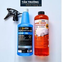 Combo 2 món rửa xe & rửa sên (Xà phòng bọt tuyết SUPER FOAM + Tẩy đa năng UNITECH)
