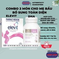 Combo 2 món Vitamin Mẹ Bầu chuẩn Úc (Elevit bầu hồng tổng hợp + DHA Bio Island) trước khi bầu & trong khi bầu chemist