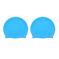 Combo 2 Nón Bơi Mũ Chụp Đầu Khi Bơi Trùm Tai Ngăn Nước Silicone Cao Cấp - Xanh biển