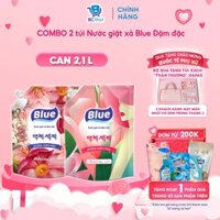 Combo 2 nước giặt xả Blue Đậm Đặc dung tích 2.1L - Hương nước hoa, thảo mộc