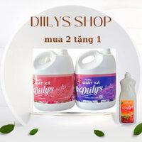 Combo 2 nước giặt xả Diilys đậm đặc,thơm ngát,sạch,lưu hương can 3,8L tặng ngay 1 chai rửa bát Diilys 800ml