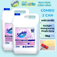 Combo 2 Nước Lau Sàn Sunlight Tinh Dầu Thảo Mộc Hương Hoa Hạ Và Bạc Hà - Can 5kg