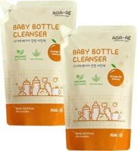 Combo 2 Nước rửa bình sữa AGA-AE hương cam - Túi 500ml (Giao bao bì ngẫu nhiên)