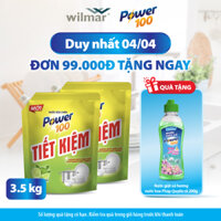 COMBO 2 Nước Rửa Chén POWER100 túi tiết kiệm Hương chanh 3.5kg