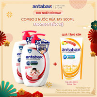 Combo 2 Nước Rửa Tay Bảo Vệ Da Kháng Khuẩn Antabax Protect Bảo Vệ 500mlx2