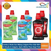 Combo 2 nước súc miệng Colgate diệt 99% vi khuẩn Plax bạc hà 500ml - Thái Lan