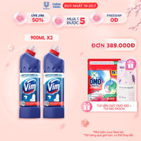 Combo 2 Nước Tẩy Bồn Cầu Vim Diệt Khuẩn (880ml/chai) - Xanh Biển