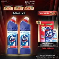 Combo 2 Nước Tẩy Bồn Cầu Vim Diệt Khuẩn (880ml/chai) - Xanh Biển