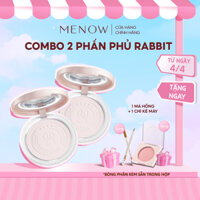 Combo 2 Phấn Phủ nén kiềm dầu, chống nước,che phủ hoàn hảo MENOW Rabbit Compact Powder 8.5gr