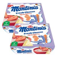 Combo 2 Phô mai tươi Montinis vị Dâu 220gr (4*55gr)