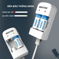 Combo 2 pin sạc Beston RCR123A 650mAh kèm sạc CD643 dùng cho máy ảnh, camera, thiết bị đo, đèn pin, ống nhòm