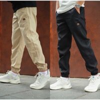 Combo 2 Quần Jogger Nam Kaki - Đen + Be MIMOZA Cạp Chun Bo Gấu - Chuẩn Hàng Xuất, 3 Đường May Cá Tính Nam