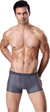 Combo 2 Quần Lót Đùi Nam Thông Hơi Nhật Bản - Ghi Đậm - XL 45-55Kg