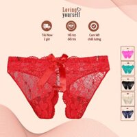 Combo 2 quần lọt khe ren hở mông, quần chip nữ, quần lót nữ sexy không đáy gợi cảm LYEQ074 MÀU NGẪU NHIÊN - L 59kg-65kg