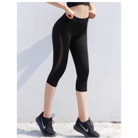 Combo 2 Quần Lửng Legging 9 Tấc Thể Thao Nữ Vải Thun Lạnh Co Giãn 4 Chiều - Đen - S
