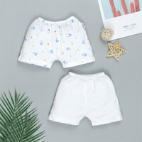 Combo 2 quần ngắn in cá heo xanh IQ Baby màu trắng