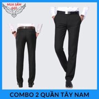 Combo 2 Quần Tây Nam Chất Liệu Cotton Cao Cấp Thiết Kế Ống Suông Trung Niên-MS010