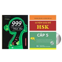 Combo 2 sach Luyên giai đê thi HSK câp 5 co mp3 nghe  999 bức thư viết cho chính mình song ngữ Trung việt có phiên âm mp3 nghe DVD tai liêu