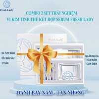 Combo 2 set vi tinh thể kết hợp tinh chất giúp tái tạo da, giảm thâm nám và nếp nhăn, làm đều màu da Fresh Lady Nhật Bản