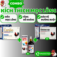 [COMBO] 2 Siêu Kích Mọc Lông Gà Đá Chicken Vip + 2 Đạm Gà Đá Protein B12 + Men Vi Sinh Cardio