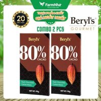 (Combo 2) Sô cô la Beryls No Added Sugar Dark 80% Chocolate 90g : Sự Lựa Chọn Hoàn Hảo Cho Người Yêu Thích Sô Cô La Đậm