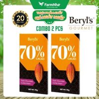 (Combo 2) Sô cô la Beryls No Added Sugar Dark 70% Chocolate 90g : Lựa Chọn Tinh Tế Cho Người Yêu Sô Cô La