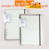 Combo 2 sổ còng bullet journal A5 ruột Caro + Dot grid 200 trang Ms 994-995 Klong binder refill giấy