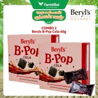(Combo 2) Socola Beryls B.Pop Cola 50g - Kẹo nổ Bittersweet Chocolate & Coca Mát Lạnh