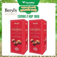 (Combo 2) Socola Tiramisu Almond Milk Chocolate 180g Beryls - Socola hạnh nhân sữa hấp dẫn với bột phô mai mascarpone Ý