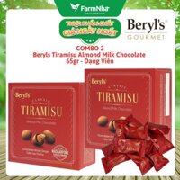 (Combo 2) Socola Tiramisu Almond Milk Chocolate 65g Beryl's - Socola sữa hạnh nhân hấp dẫn với bột phô mai mascarpone Ý