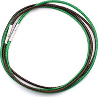 Combo 2 sợi dây vòng cổ cao su - xanh lá  nâu DCSXLN1
