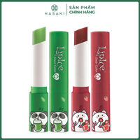 Combo 2 Son Dưỡng LipIce Matcha Hương Trà Xanh - Hồng Tự Nhiên + Hương Trà Dâu - Màu Đỏ Cam 2.4g Hasaki Chính Hãng