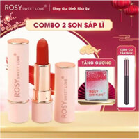 [COMBO 2 SON TẶNG BỘ GƯƠNG CỌ KIM TUYẾN ] Son Sáp Rosy Dưỡng Môi Mềm Mịn, Không chì, Siêu lì, An toàn cho Bầu