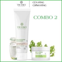 [COMBO 2 SP] Dưỡng trắng và ngăn ngừa nám ban đêm Truesky gồm 1 kem nám tảo biển (20g) + 1 sữa rửa mặt trắng da (50g)