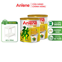 Combo 2 Sữa Bột Anlene Gold 5X Hương Vanilla Hộp Thiếc 800g tặng Kệ 2 tầng đa năng