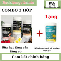 Combo 2 Sữa Hạt tăng cân - tăng cơ Organic Protein Plus Tặng 1 Chanh Muối Organic