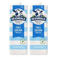 Combo 2 Sữa tươi nguyên chất tiệt trùng DEVONDALE MILK 1L